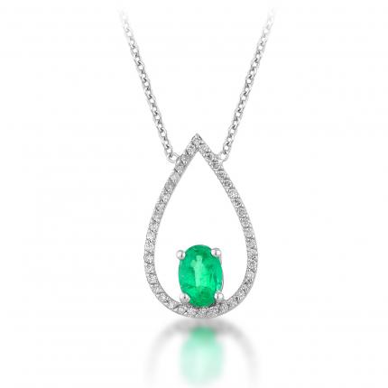 0.67 ct. Pırlanta Zümrüt Kolye